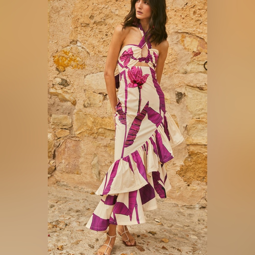 Johanna Ortiz $1,995 CARELESS FLORAL ANKLE dress - Picture 5 of 13